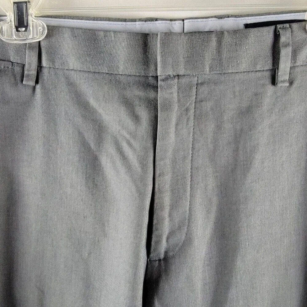 Banana Republic Dress Pants Mens 35x32 Gray Classic Fit Flat Front Cotton Blend